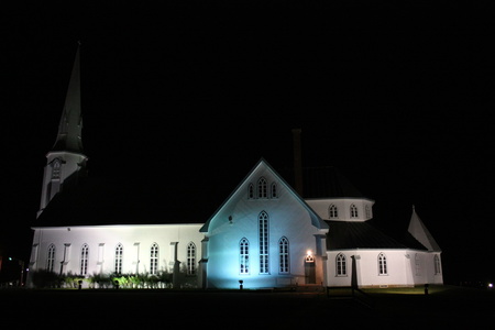 Église Cap-aux-Meules de nuit